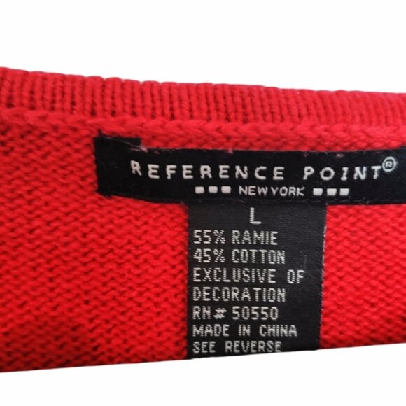 Reference Point Red Snowman Ugly Christmas Sweater EUC sz L - Picture 3 of 8